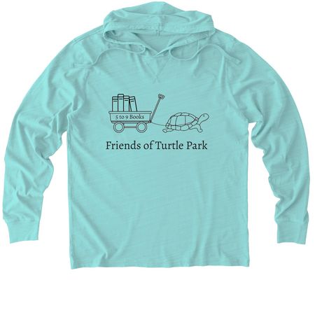 Friends of Turtle Park, a Saltwater Blue Allmade Organic Cotton Mineral Dye Hoodie Tee