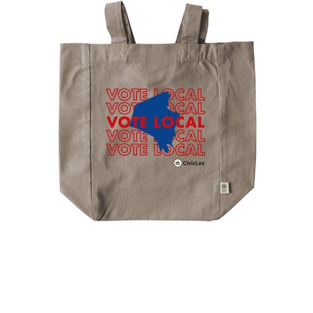 Vote Local Tote, a Pumice Recycled Cotton Tote Bag