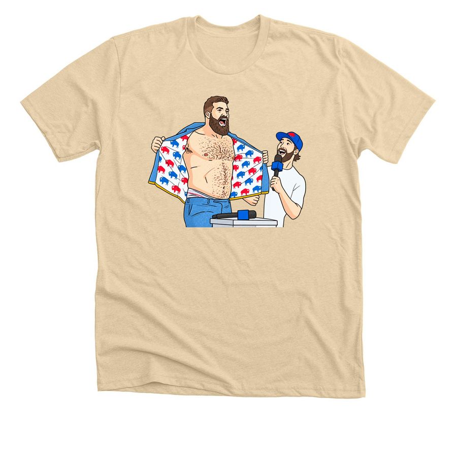 FitzPatrick Shirtless Hug & Josh Allen Bills, a Heather Soft Cream Premium Unisex Tee