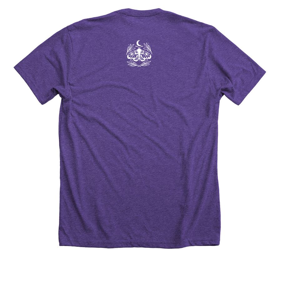 A Discovery of Yoga:&nbsp; WITCH, a Heather Team Purple Premium Unisex Tee (back-view)
