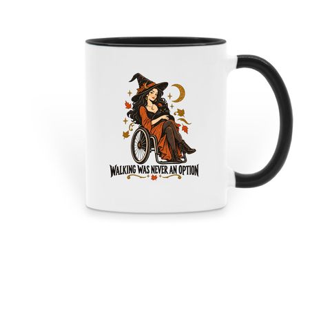 Walking Was Never an Option, a Black Two-Tone Ceramic Mug