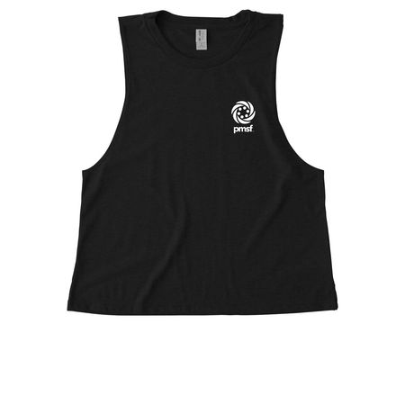 PMSF Simple Shirts, a Deep Black Allmade Eco Triblend Women?s Muscle Tank