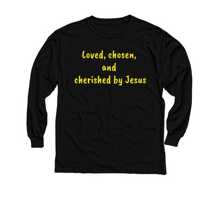 Youth - Loved, chosen and cherished by Jesus, a Black Youth Long Sleeve Tee