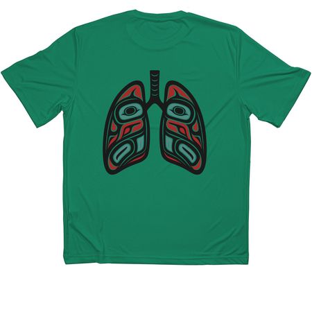 Active Wear Lungs on Back-nonspecific, a Kelly Green Classic Performance Tee