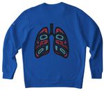 Active Wear Lungs on Back-nonspecific, a Game Royal Nike Club Fleece Crewneck Sweatshirt (back-view)