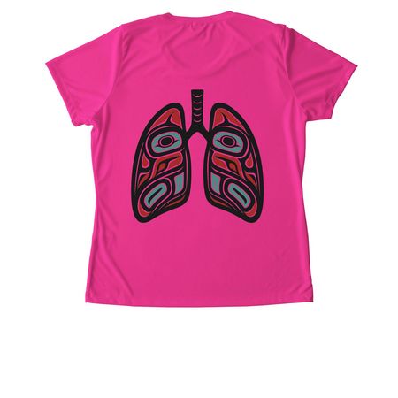 Active Wear Lungs on Back-nonspecific, a Neon Pink Women's Performance Tee