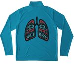 Active Wear Lungs on Back-nonspecific, a Atomic Blue Unisex Performance Quarter Zip Pullover (back-view)