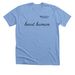 heart human, a Heather Carolina Blue Premium Unisex Tee