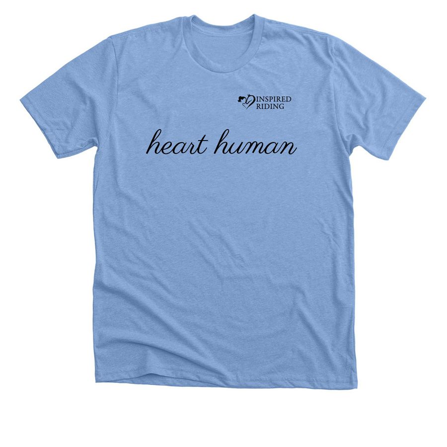 heart human, a Heather Carolina Blue Premium Unisex Tee