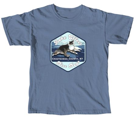 Lake Effect Disc Dogs, a Blue Jean Comfort Colors Unisex Tee
