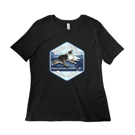 Lake Effect Disc Dogs, a Vintage Black Women?s Relaxed Cotton Tee