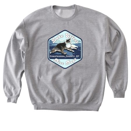 Lake Effect Disc Dogs, a Sport Grey Softstyle Crewneck Sweatshirt