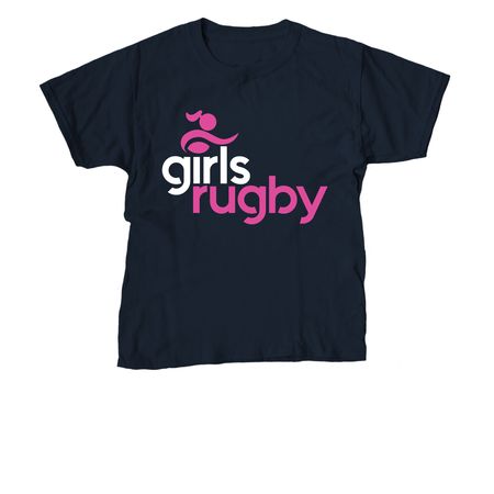 Girls Rugby Dark T-Shirts, a Navy Youth Unisex Tee