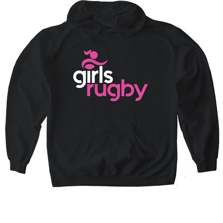 Girls Rugby Dark T-Shirts, a Black Gildan Softstyle Pullover Hoodie
