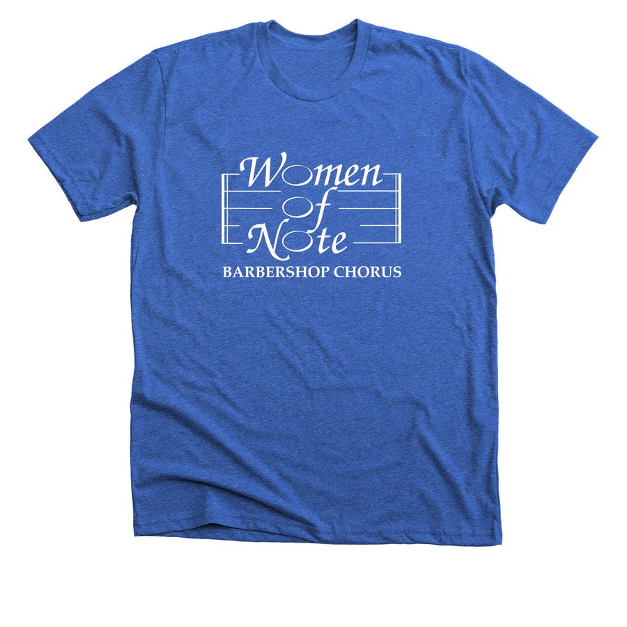 Women of Note Logo, a Heather True Royal Premium Unisex Tee