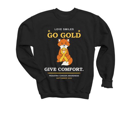 2026&nbsp;Go Gold Give Comfort Kid's Sweatshirt, a Black Youth Crewneck Sweatshirt