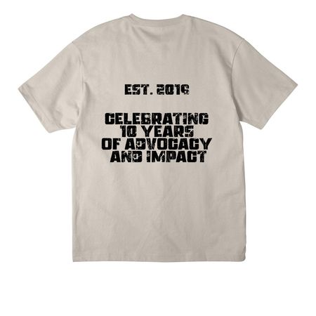 Grunge Heavyweight Anniversary Tee, a Dust Unisex Heavyweight Tee (back-view)