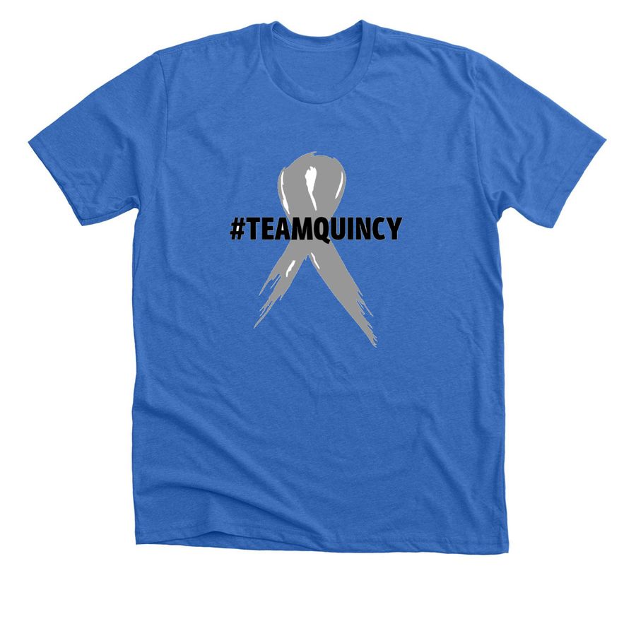 10 YEARS CANCER FREE #TEAMQUINCY&nbsp;, a Heather True Royal Premium Unisex Tee
