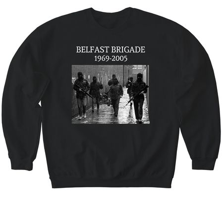 Belfast Brigade, a Black Softstyle Crewneck Sweatshirt