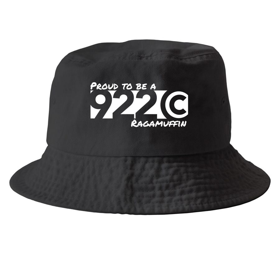 922- Hats, a Black Printed Bucket Hat