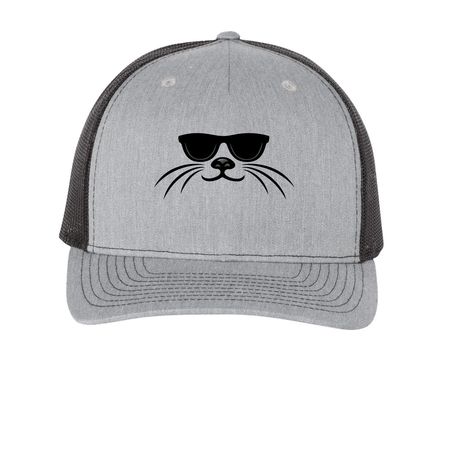 Jocassee Wild Child Outdoor Lab Experiences, a Heather Grey/ Black Printed Five-Panel Trucker Cap