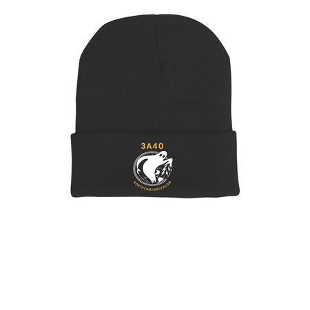 Updated Beanie, a Black Printed Cuffed Beanie
