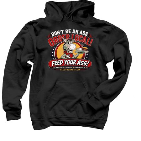 DON'T BE AN ASS!, a Black Pullover Hoodie