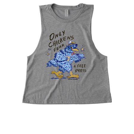 "Only Chickens" Summer Collection, a Aluminum Grey Allmade Eco Triblend Women?s Muscle Tank