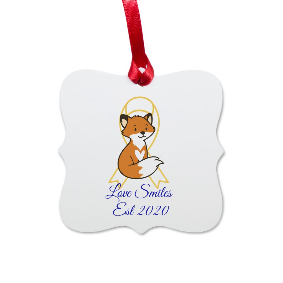 Holiday Ornament, a White Aluminum Square Ornament