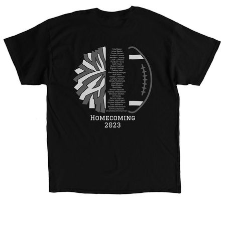 Homecoming 2023, a Black Classic Unisex Tee (back-view)