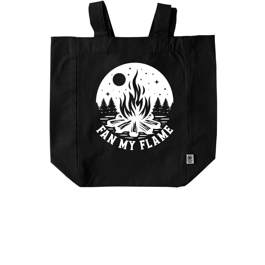 Fan My Flame tote, a Black Recycled Cotton Tote Bag