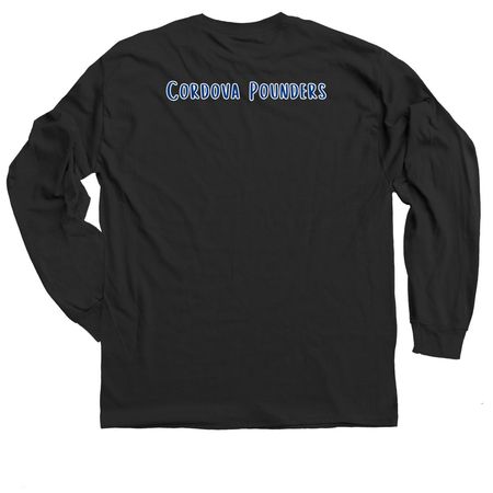 Pounder Trident, a Black Classic Long Sleeve Tee (back-view)