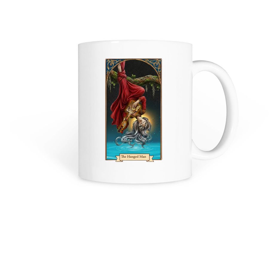 Card No. 12 - Major Arcana Mug Collection, a White Coffee Mug