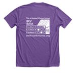 Standard Example Ballot, a Heather Team Purple Premium Unisex Tee (back-view)