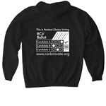 Standard Example Ballot, a Black Gildan Softstyle Pullover Hoodie (back-view)