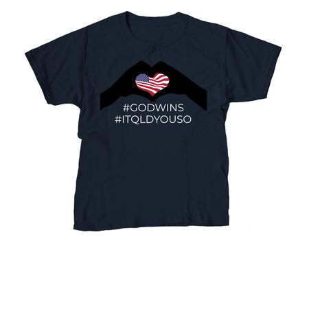 GOD WINS!&nbsp; I TQLD YOU SO!, a Navy Youth Unisex Tee