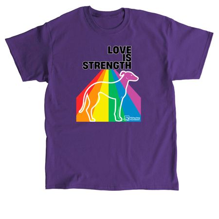 Love Is Strength, a Purple Classic Unisex Tee
