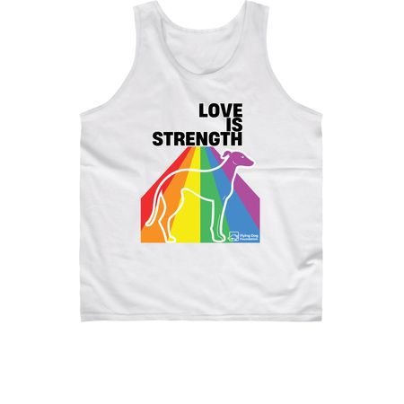 Love Is Strength, a White Classic Unisex Tank Top