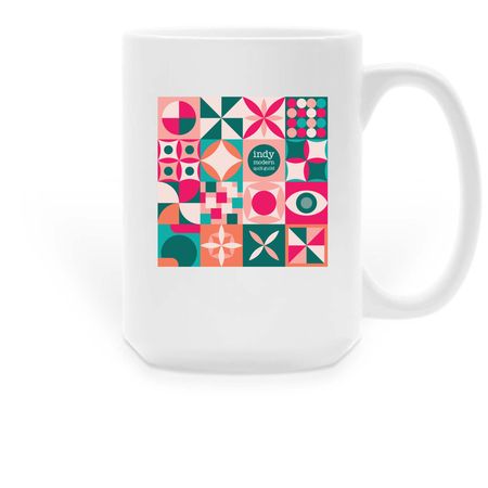 Quilt blocks, a White Large Coffee Mug