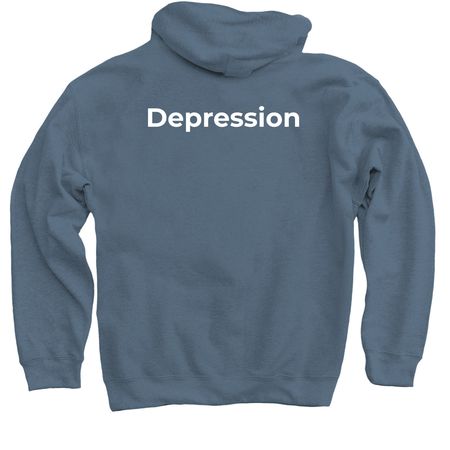 Depression, a Indigo Pullover Hoodie (back-view)