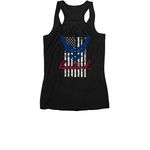 Bourland '27 Tanks, a Black Women's Racerback (back-view)
