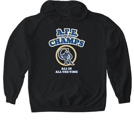 CR AFE CHAMPS, a Black Gildan Softstyle Pullover Hoodie