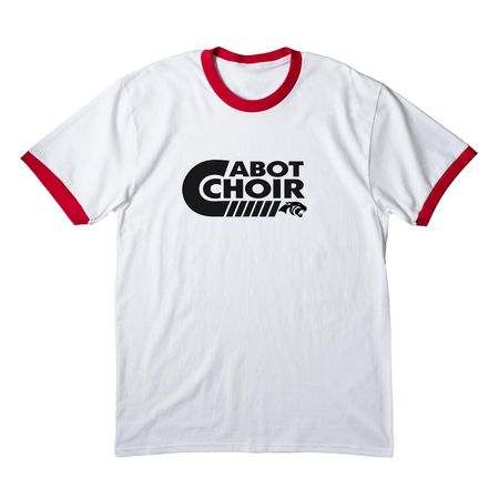Cabot Choir Classic Tee, a White/ Red Cotton Ringer Tee