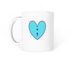 Live; the mug, a White Coffee Mug (back-view)