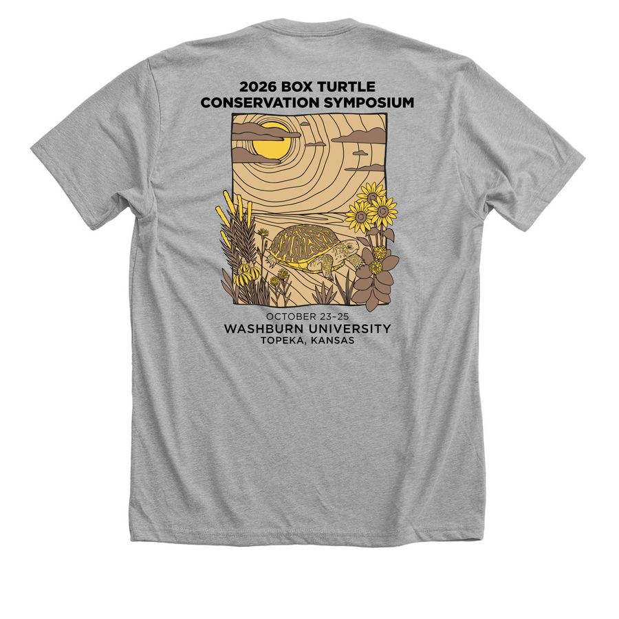 2026 Box Turtle Conservation Symposium, a Athletic Heather Premium Unisex Tee (back-view)