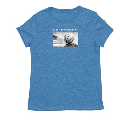 FULL POTENTIAL Basketball, a Azure Blue Allmade Eco Triblend Women?s Tee
