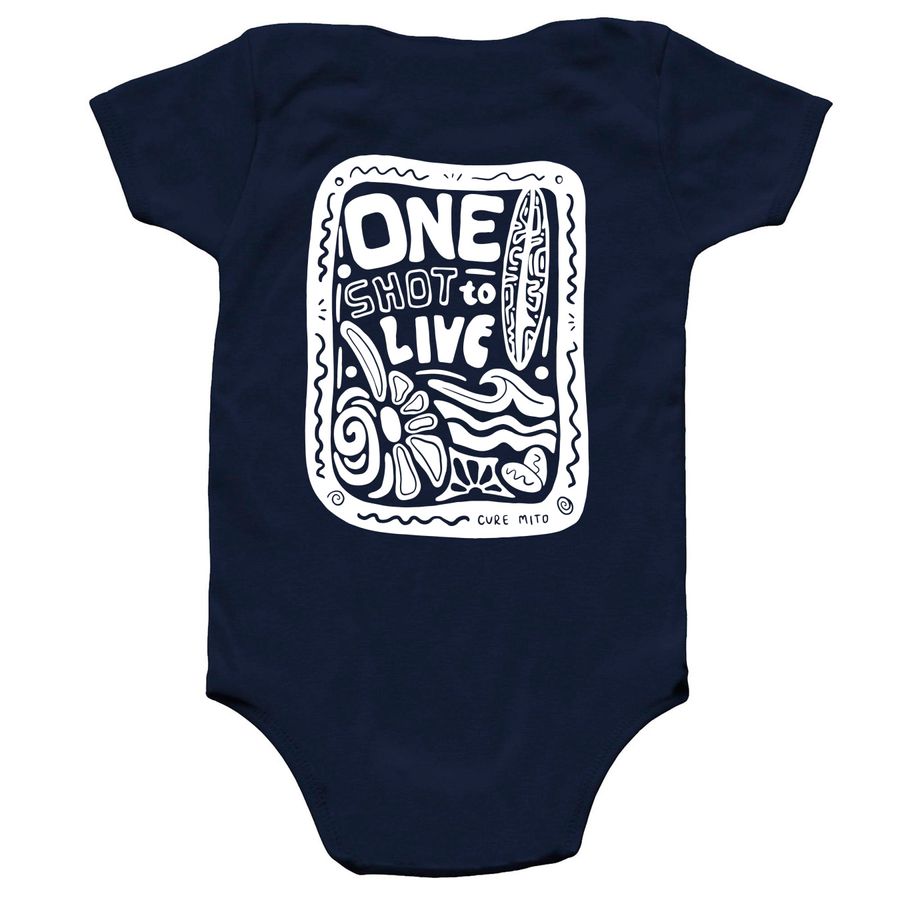 One Shot to Live - Baby, a Navy Infant Onesie