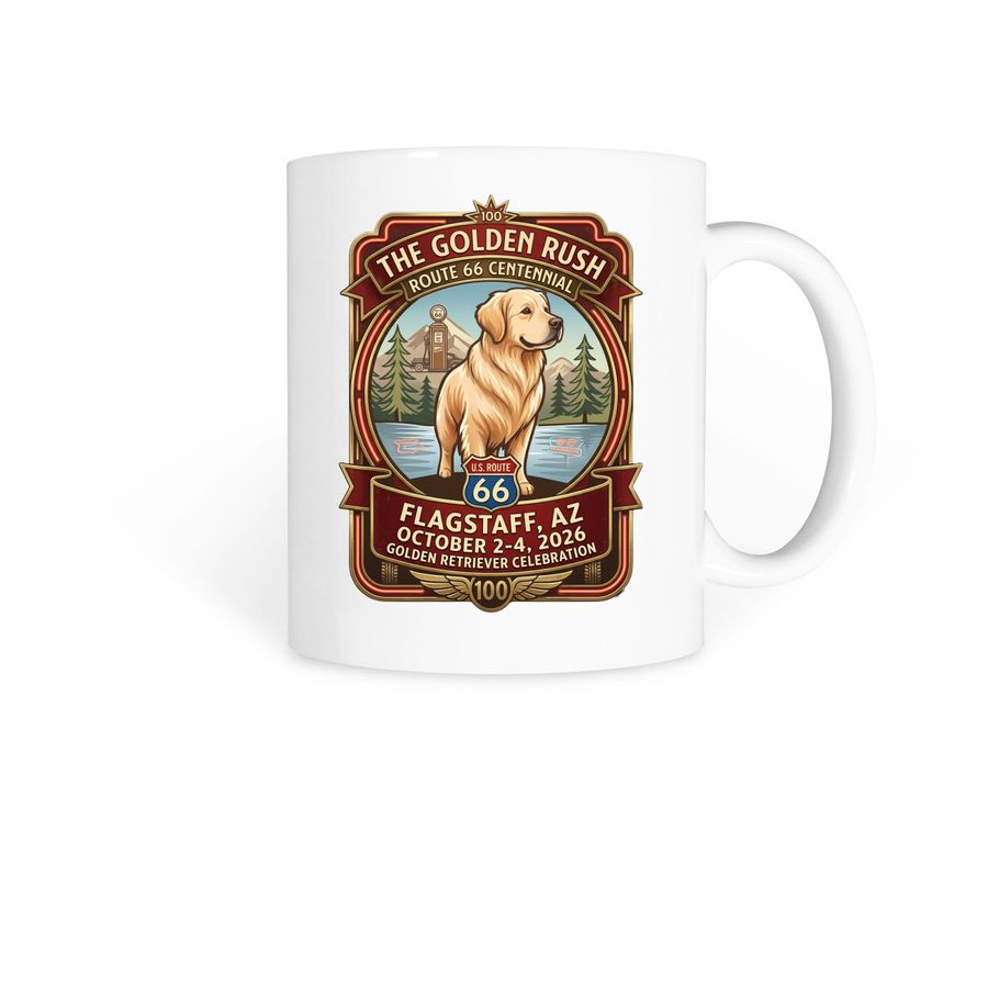 Golden Rush Coffee Mug, a White Coffee Mug