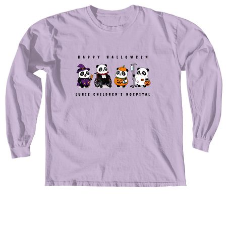 Panda Halloween 2026, a Orchid Comfort Colors Long Sleeve Tee