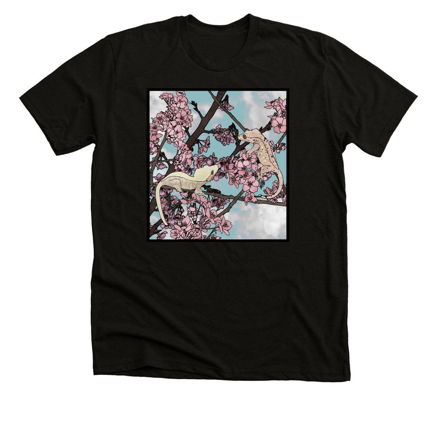 Cherry Blossom Cresties, a Solid Black Blend Premium Unisex Tee
